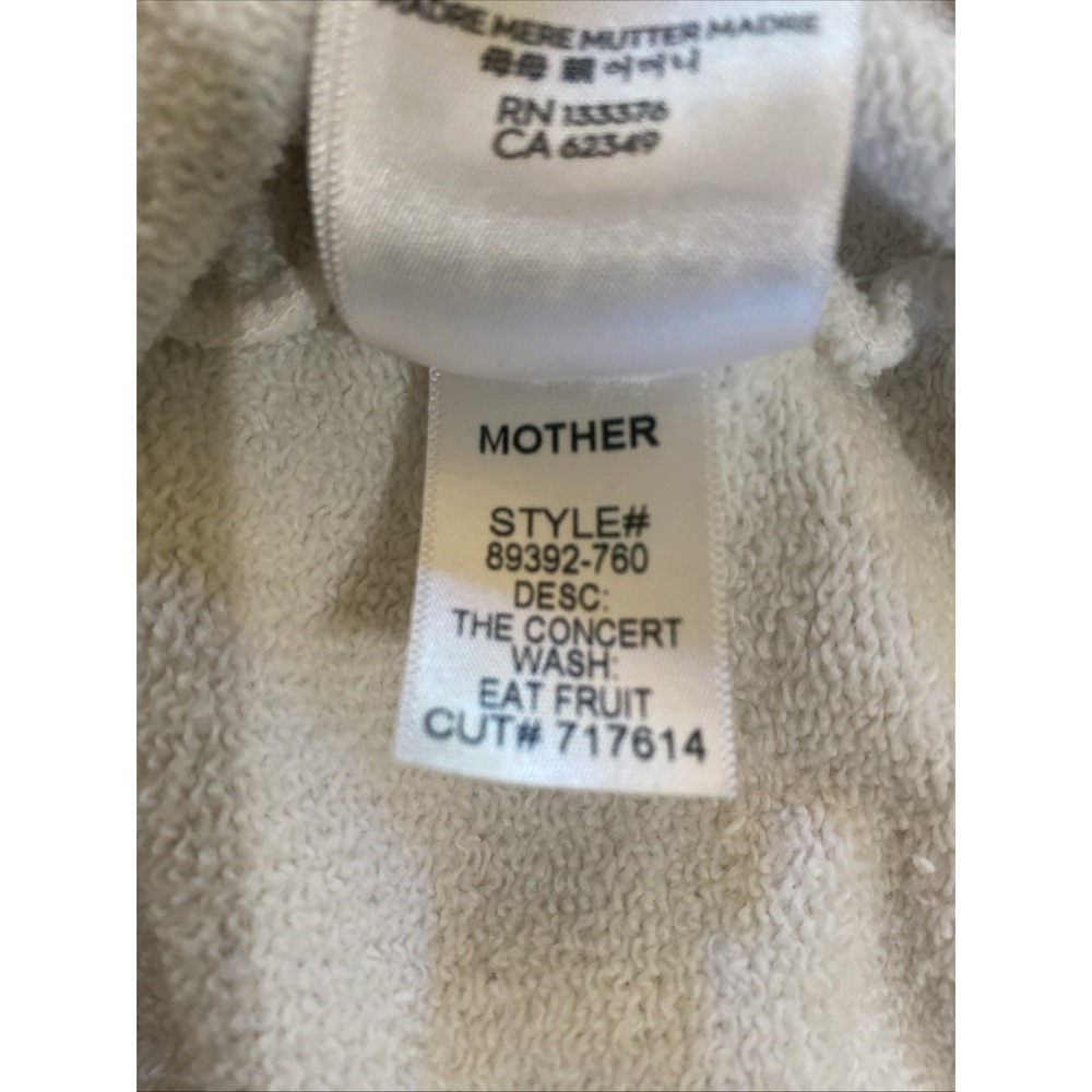 MOTHER The Concert Eat Fruit White Sweatshirt Women Size Small Graphic Pullover - Picture 12 of 12
